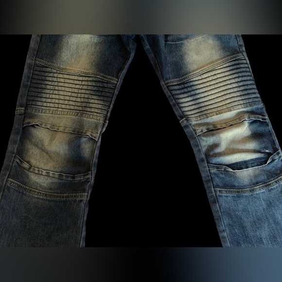 X-RAY Mens Indigo Denim Jeans Pants Stretch Blue Jeans Moto 32 X 32 - Picture 8 of 15